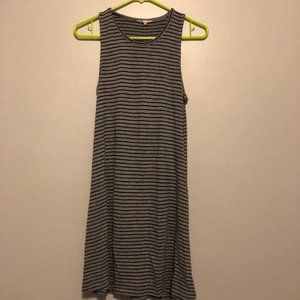 Madewell Grey and Black Striped Dress